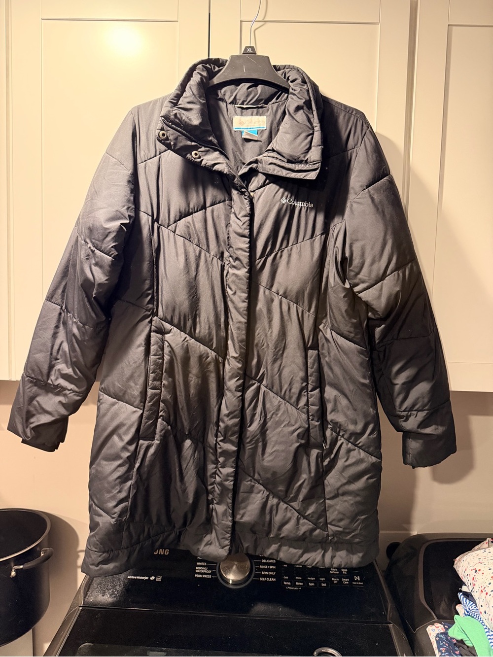 Columbia Women's Black Long Quilted Puffer Jacket